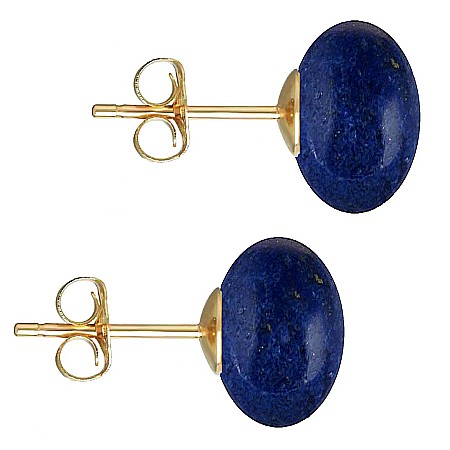 Cadouri cu Perle Naturale - Cercei Aur Galben de 14 karate, Tip Surub, cu Pietre Semipretioase Naturale de Lapis Lazuli de 12 mm