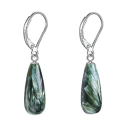 Serafinit Piatra Ingerilor - Cercei cu Pietre Semipretioase Rare de Serafinit - Piatra Ingerilor si Argint