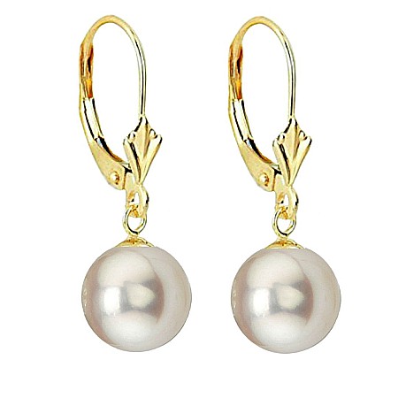 Perle Rare Japoneze Akoya - Cercei Perle Japoneze Akoya, Calitate AAAA, 7,5–8 mm și Aur Galben 14K   | KASKADDA®