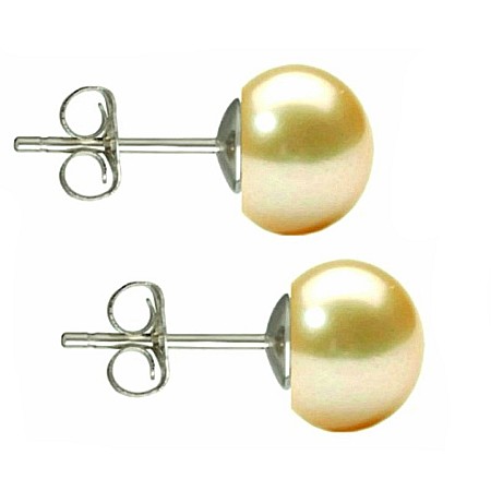 Bijuterii cu Perle Naturale - Cercei Perle Naturale Crem 7–8 mm, Tip Șurub, Argint 925 – Calitate AAA    | KASKADDA®