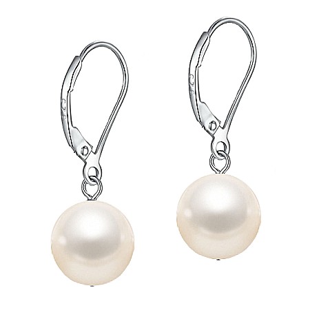 Colectia Exclussive Pearls - Cercei Perle Mari Albe, Business, de 9–10 mm, Tortiță Închisă, Argint 925 – Calitate AA+ | KASKADDA®