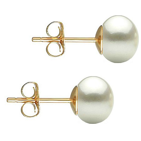 Best Sellers - Cercei Perle Naturale Albe 7–8 mm, Aur 14K (aur 585), Calitatea AAA   | KASKADDA®