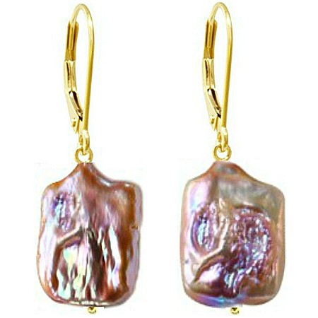 Cadouri pentru Mama - Cercei Perle Naturale Baroque Multicolore 16,5×25 mm, Aur 14K (aur 585), Tortiță Închisă | KASKADDA®