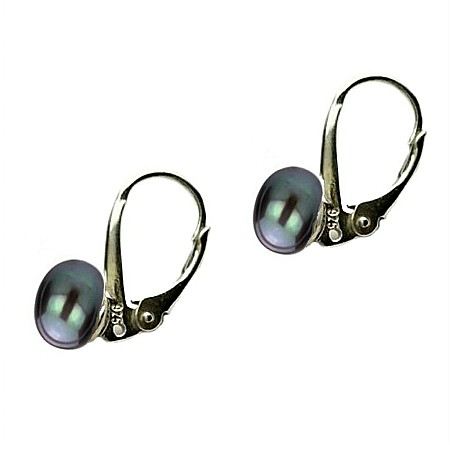 Bijuterii cu Perle Naturale - Cercei Perle Negre Buton, Argint 925, Tortiță Închisă | KASKADDA®