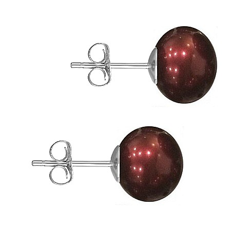 Best Sellers - Cercei Perle Naturale Roșu Vin 7–8 mm, Tip Șurub, Argint 925 – Calitate AAA    | KASKADDA®