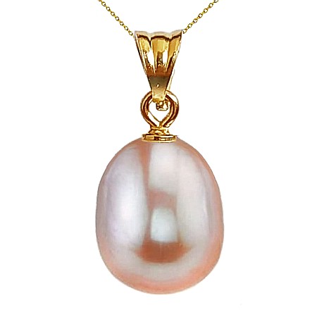Coliere Perlă Naturală - Colier Perla Naturala Lavandă, 11/9 mm, Lacrimă, Aur 14K (aur 585) | KASKADDA®