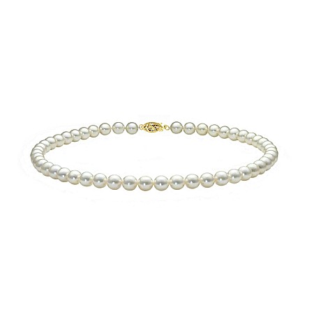 Perle Rare - Colier Perle Akoya Japoneze 5,5–6 mm, Aur Galben 14K cu Închizătoare Filigranată | KASKADDA®