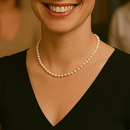 Best Sellers - Colier Perle la Baza Gatului 4–5 mm, Perle Rare, Argint 925 | KASKADDA®