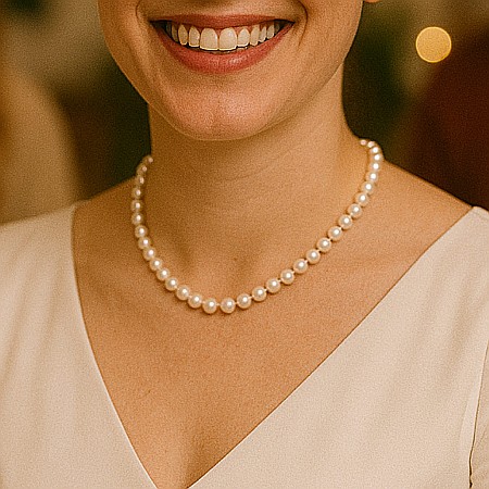 Coliere Perle la Baza Gâtului - Colier Perle la Baza Gâtului 6–7 mm, Închizătoare Aur 14K | KASKADDA®