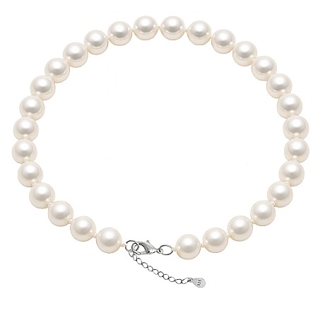 Coliere Argint cu Perle - Colier Perle Naturale Albe 9–10 mm, AAA, Model Business, Argint 925| KASKADDA®