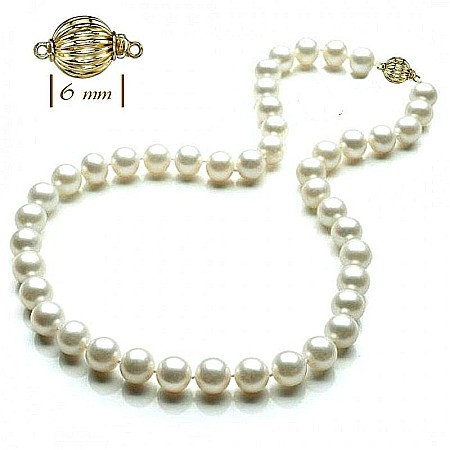 Bijuterii cu Perle Naturale - Colier Perle Naturale Albe Stunning White, AAAA, 9–10 mm, Aur 14K | KASKADDA®