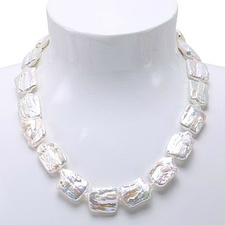 Colectia Perle Baroque - Colier Perle Naturale Baroque Albe și Închizătoare Argint 925 | KASKADDA®