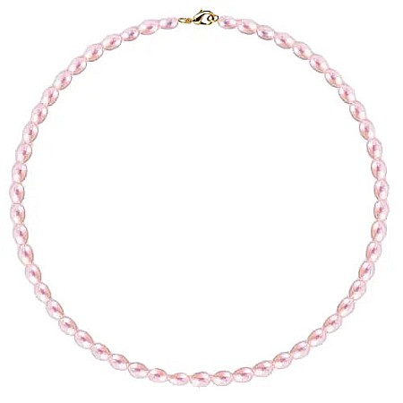 Coliere Perle cu Aur - Colier Perle Naturale Ovale Lavandă cu Închizătoare Aur 14K (aur 585) | KASKADDA®