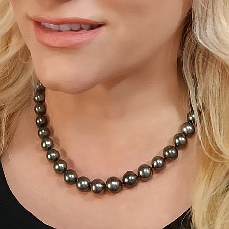 Perle Rare - Colier Perle Tahitiene 9–11 mm, AAA, Aur Alb 14K | KASKADDA®