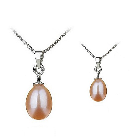 Bijuterii Mamă Fiică - Coliere de Argint cu Perla Crem Mama- Fiica