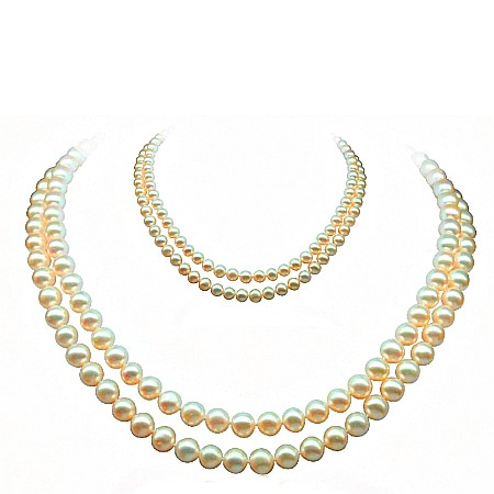 Bijuterii Mamă Fiică - Coliere Duble Crem Mama- Fiica