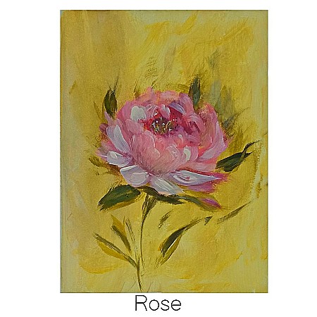 Cadouri cu Perle Naturale - Felicitare Pictata Manual Rose