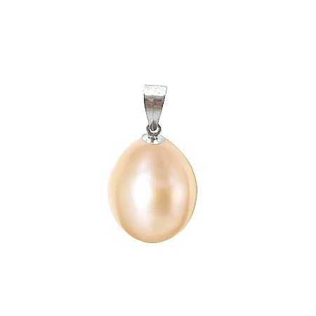 Pandantive cu Perle - Pandantiv Perlă Naturală Crem 8/5 mm și Aur Alb 14K (aur 585) – Kaskadda