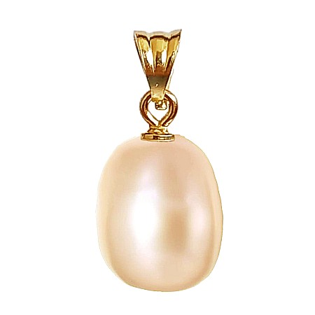 Pandantive cu Perle - Pandantiv Perlă Naturală Crem Rară 11/9 mm și Aur Galben 14K (aur 585) | KASKADDA®