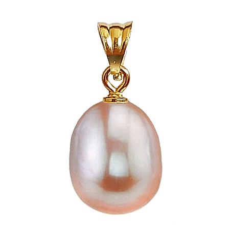 Pandantive cu Perle - Pandantiv Perlă Naturală Lavandă Rară 11/9 mm și Aur Galben 14K (aur 585) | KASKADDA®