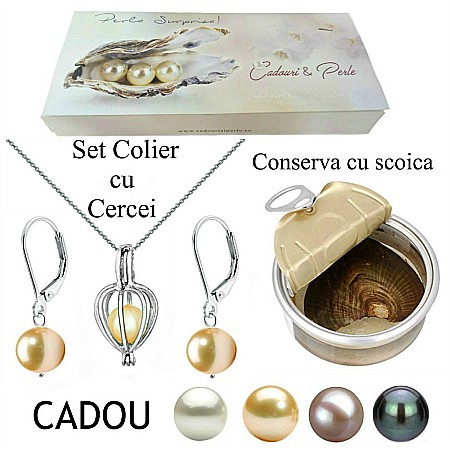 Perla Surpriza - Set Perla Surpriza cu Cercei Business Crem