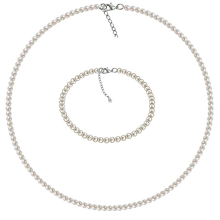 Seturi Perle cu Argint - Set Perle – Colier și Brățară cu Perle Naturale Rare, Mici 4–5 mm, Calitatea AA+, Închizători Argint 925 – KASKADDA®