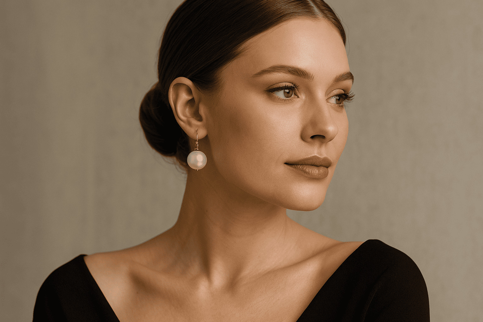 Cercei cu perle mari Kaskadda