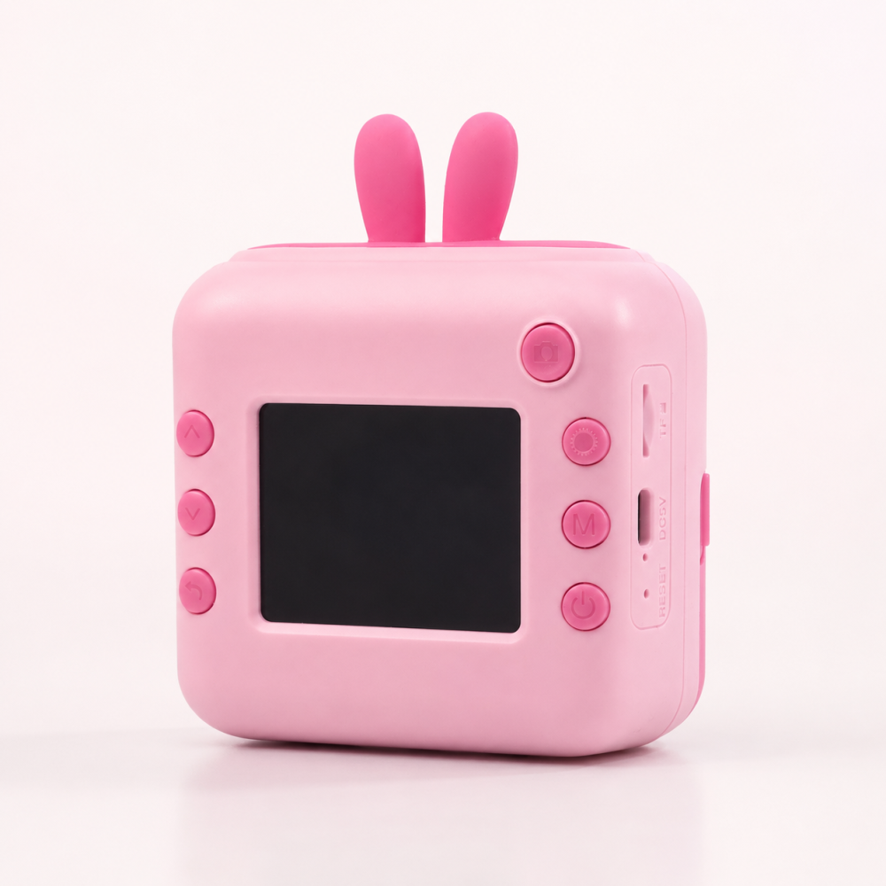 Aparat foto digital pentru copii cu imprimare instant, ecran IPS 2”, cameră foto-video, suport card TF 32 GB, BONUS: 2 role hârtie, cablu USB și șnur – Roz [6]