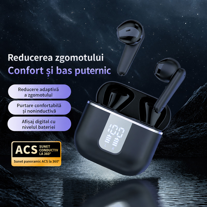 Casti Wireless YYK-750, Bluetooth, Control Tactil, Autonomie 120h, Negru [4]