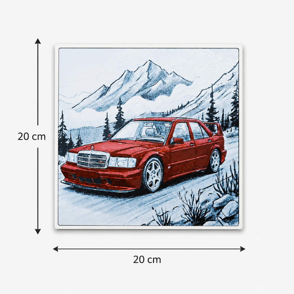Foto 3D Mercedes 190E in Peisaj Montan [4]