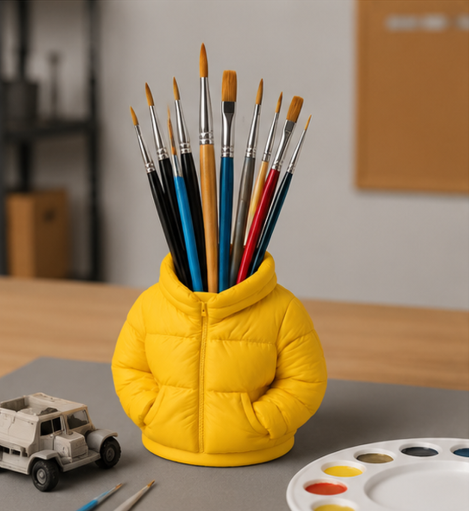 Suport pixuri tip geaca puffer - Galben [4]