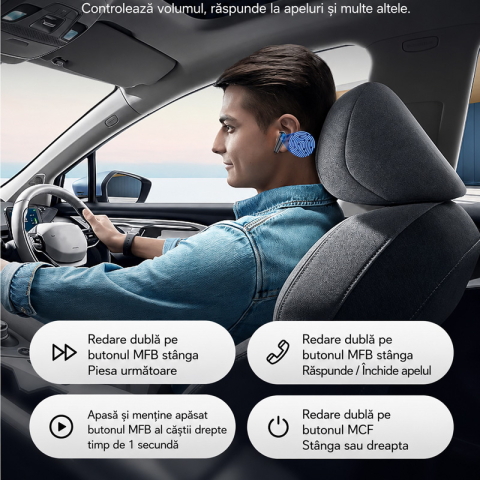 Casti Wireless YYK-750, Bluetooth, Control Tactil, Autonomie 120h, Negru [5]