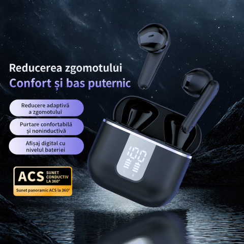 Casti Wireless YYK-750, Bluetooth, Control Tactil, Autonomie 120h, Negru [3]