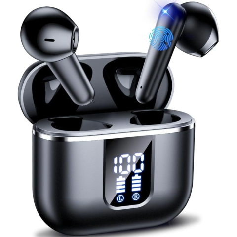 Wearables & Gadgeturi - Casti Wireless YYK-750, Bluetooth, Control Tactil, Autonomie 120h, Negru
