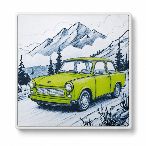 Decoratiuni & Lampi 3D - Foto 3D Trabant 601 in Peisaj Montan