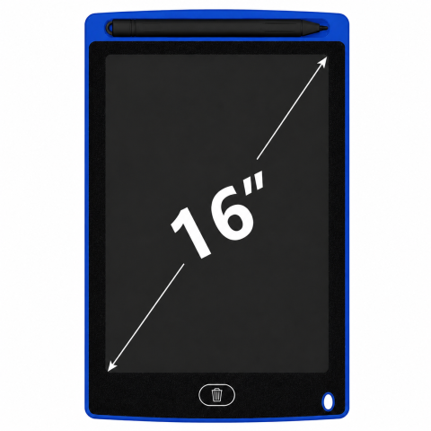 Gadgeturi - Tableta LCD 16" pentru Scris si Desen – Pen si Baterie Incluse - Albastru
