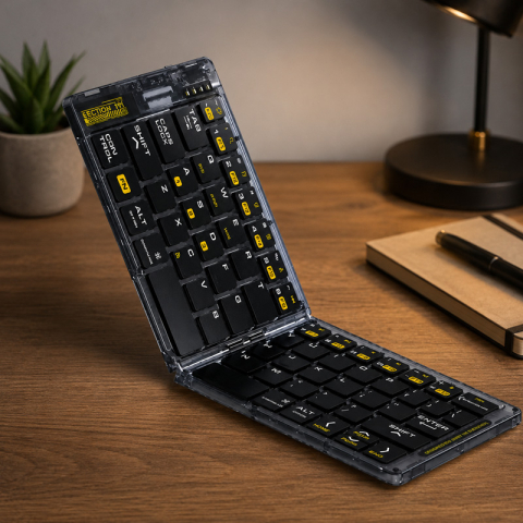 Tastatura Pliabila Universala, Wireless, Ultra Slim, Compatibila Windows, Android si iOS, Negru [1]