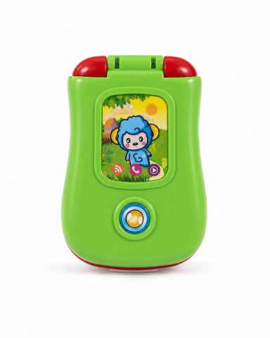 Telefon muzical de jucărie pentru bebeluși, cu clapetă, oglindă, sunete și butoane interactive, 12 luni+ [1]