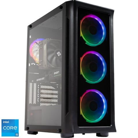  Desktop PC - PC Gaming MAN, i5-12400F, 16GB DDR4, 512 GB SSD M.2, RTX 3060 Windforce 12GB, No OS, negru