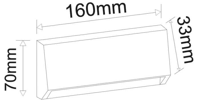 Aplica LED dreptunghiulara CCT, 3W, 3000K/4000K/6500K, IP65, policarbonat, gri, Dablerom 3-9776 [2]
