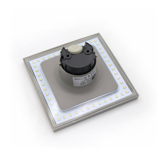 Aplica LED patrata, 8W, 3000K, IP65, policarbonat, gri, Dablerom 9-89086 [3]