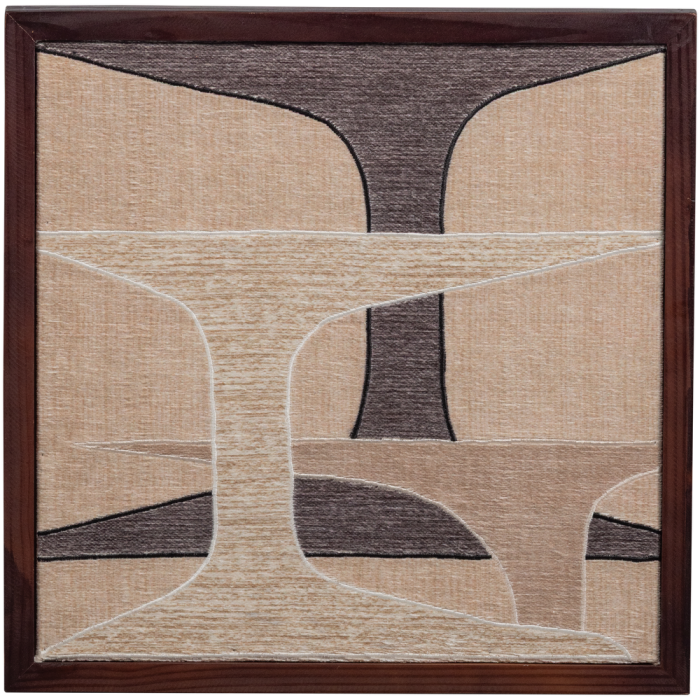 Decoratiune de perete Anno, bumbac, natur, 60 x 60 x 10 cm, WOOOD 377578-N [4]
