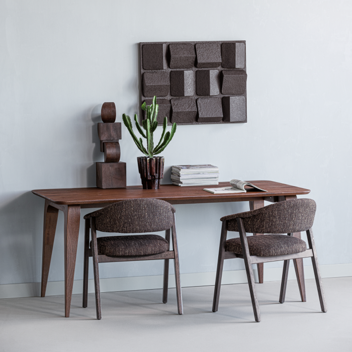 Scaun dining Tunar, lemn de stejar, maro inchis, 77 x 60 x 60 cm, WOOOD 377757-B [3]