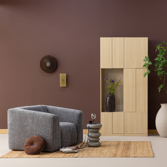 Fotoliu Omaire, chenille, gri, 77 x 120 x 93 cm, WOOOD 378132-G [2]