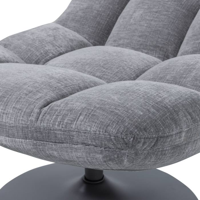Fotoliu pivotant Elvi, chenille, gri deschis, 81 x 73 x 84 cm, WOOOD 377653-G [6]