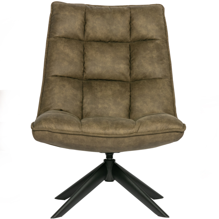 Fotoliu pivotant Jouke, piele ecologica, verde, 97 x 70 x 85 cm, WOOOD 373303-GR [4]