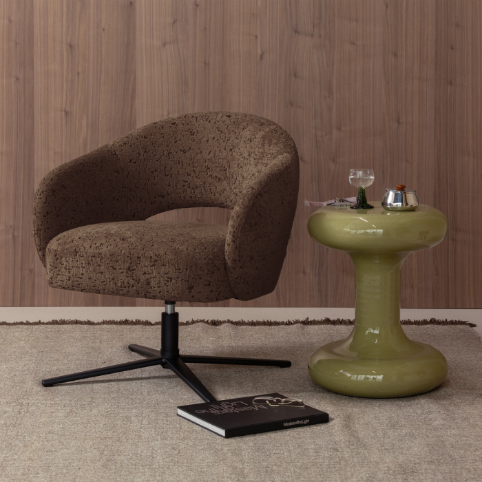 Fotoliu pivotant Pico, tesatura, maro, 74 x 71 x 69 cm, WOOOD 378091-B [2]