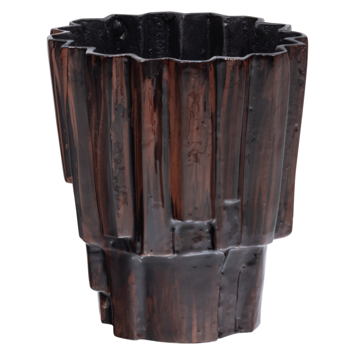 Ghiveci decorativ Drava, aluminiu, maro, 20 x 19 x 22 cm, WOOOD 377811-B [4]
