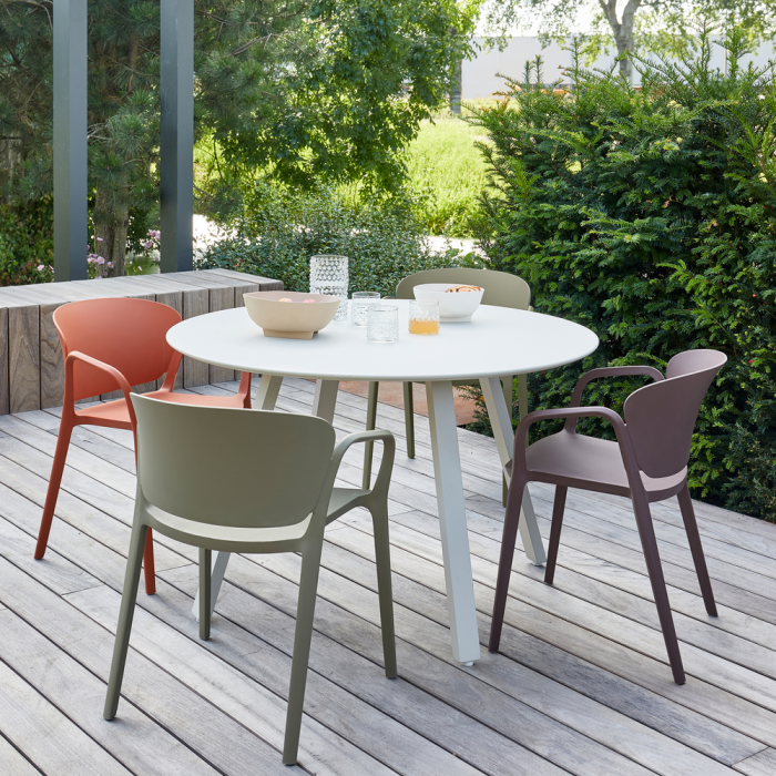 Masa dining Auke, aluminiu, gri ceata, 75 x 120 x 120 cm, WOOOD 377445-M [2]