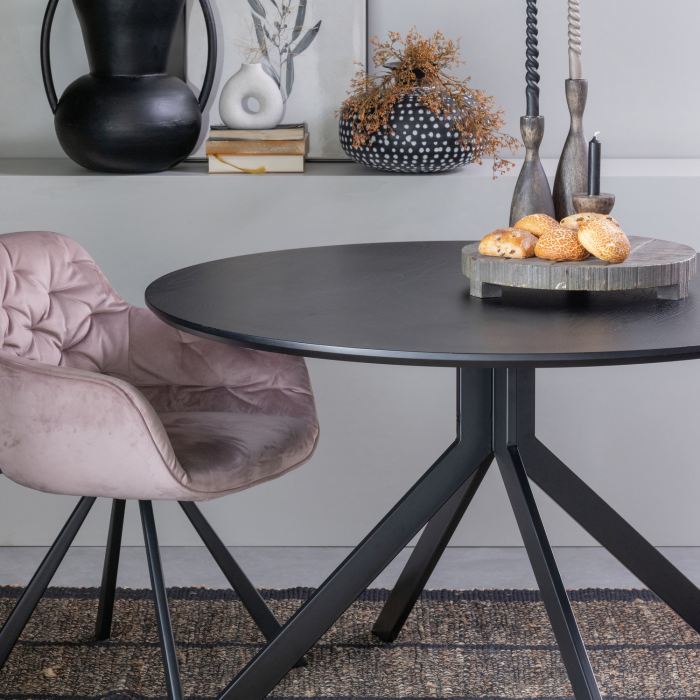 Masa dining Bruno, lemn, negru, 75 x 120 x 120 cm, WOOOD 373792-Z [2]